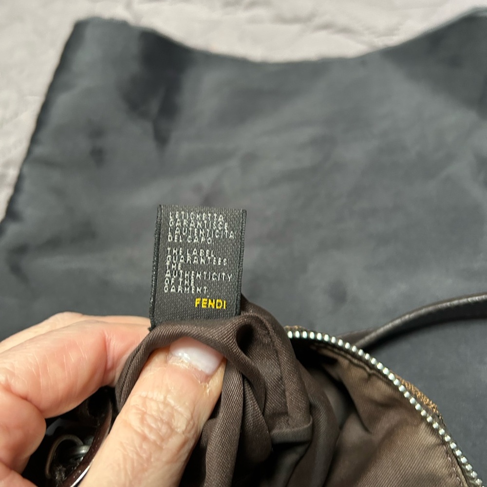 Fendi Brown and Black Hobo Bag Chef Style mini zebra print - Picture 5 of 16